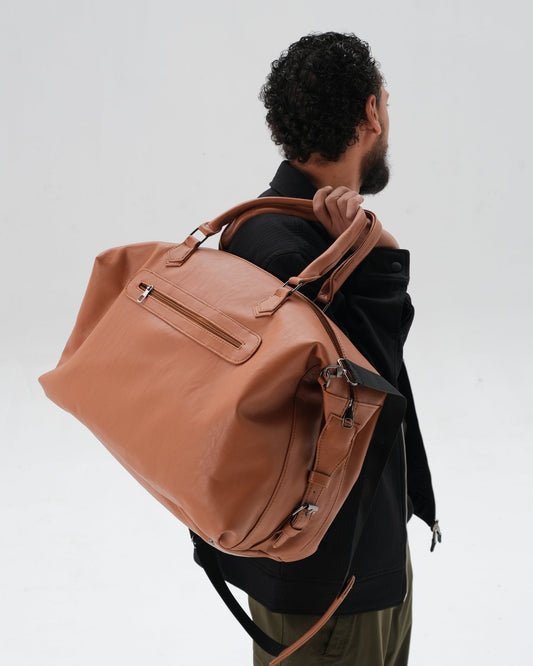 Leather Duffle Bag - Camel