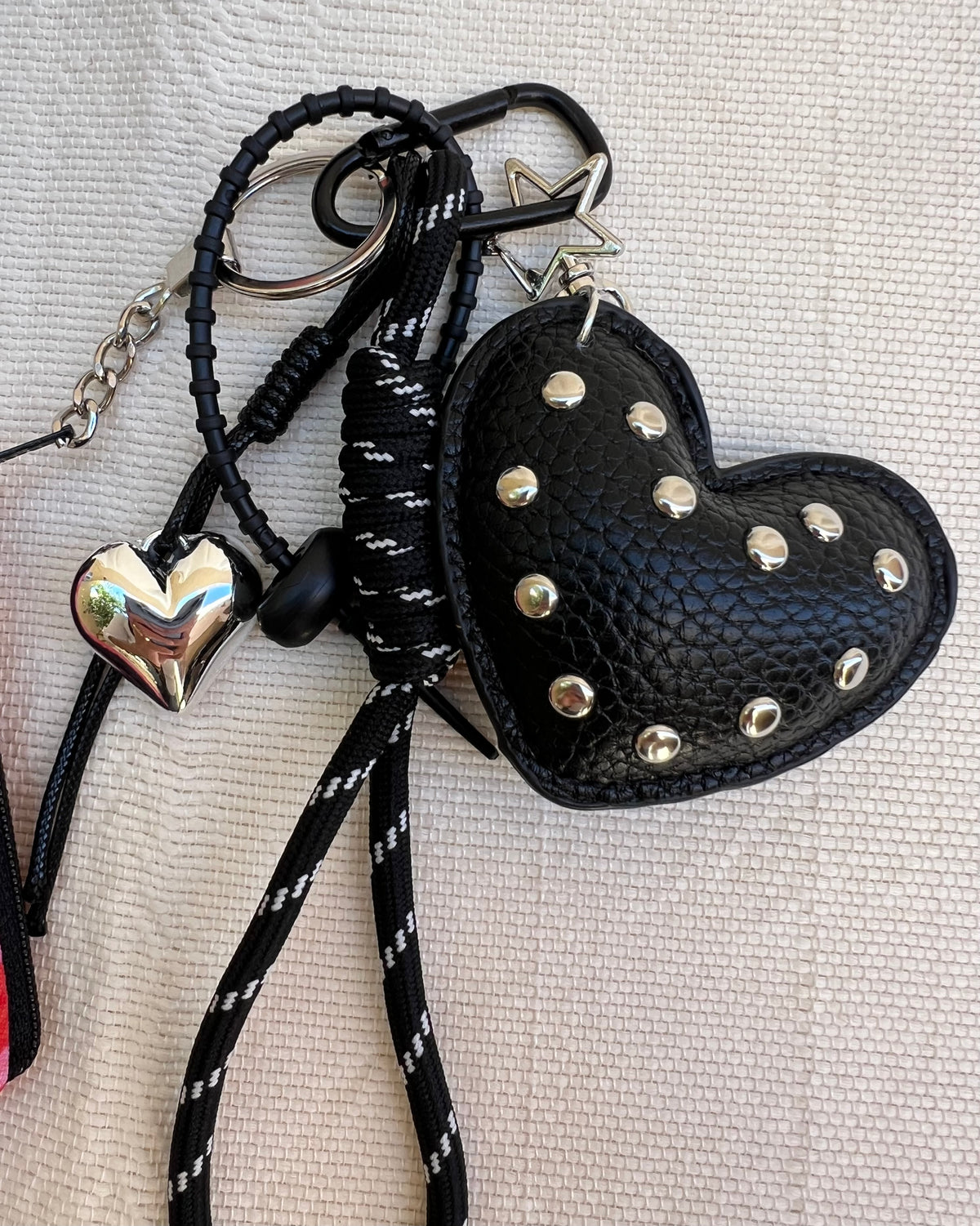Black Heart Coins Pouch Charm