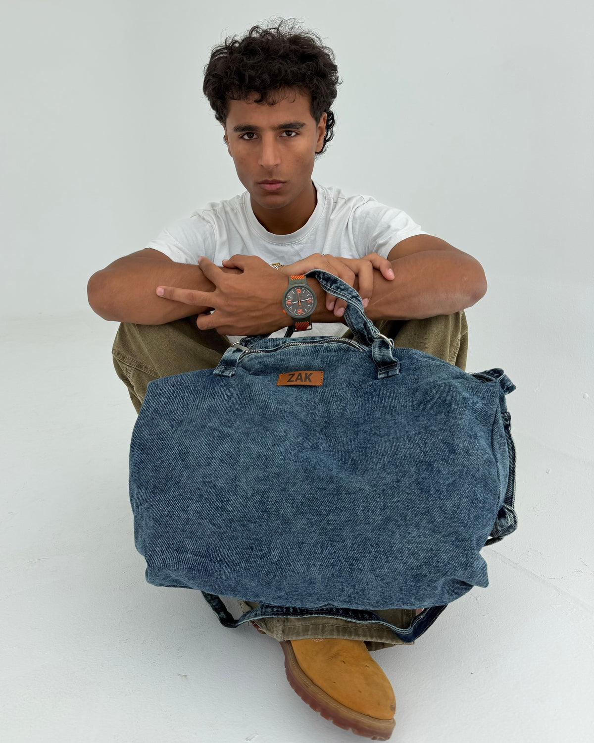 Denim Duffel Bag — Mid Denim