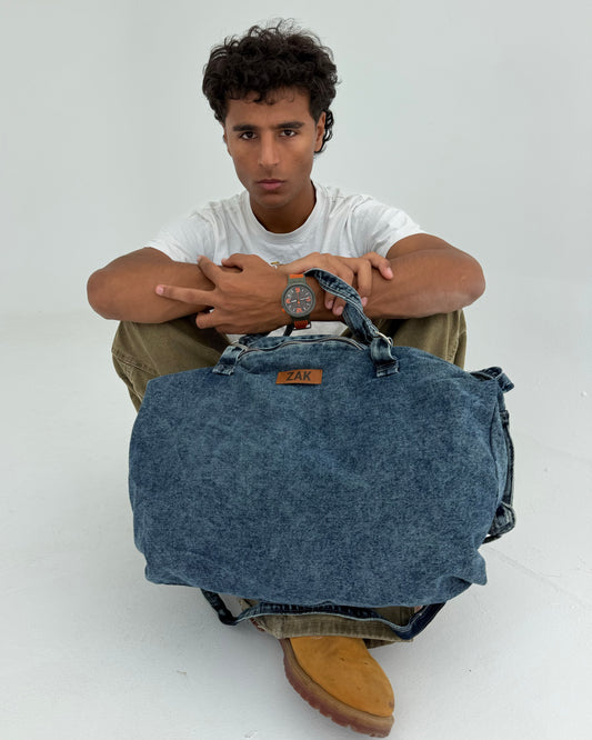 Denim Duffel Bag — Mid Denim