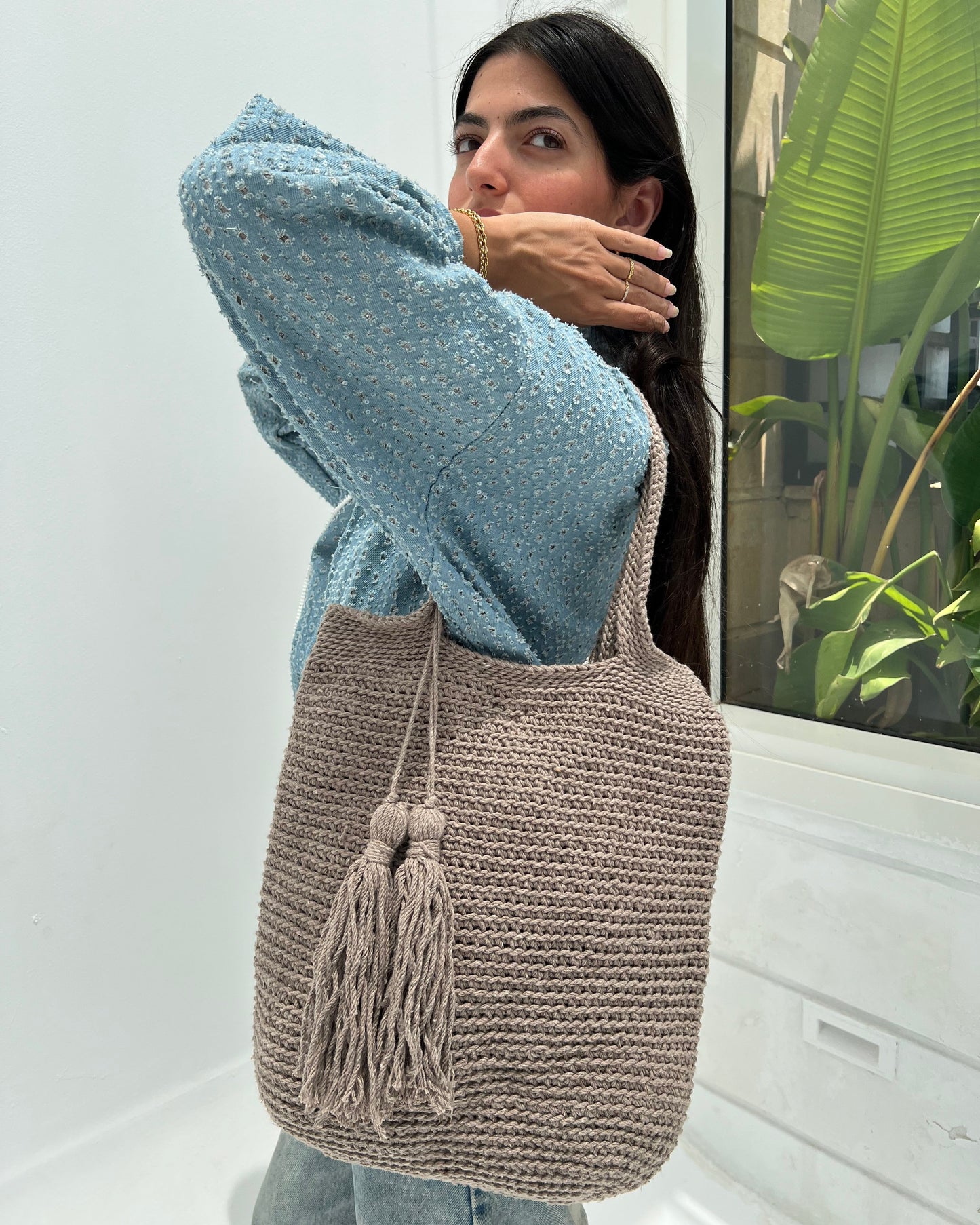 Riva Crochet Bag – Sand