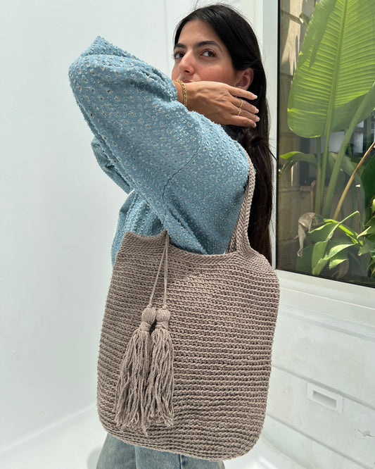 Riva Crochet Bag – Sand