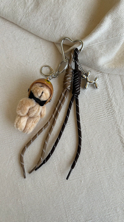 Caramel Helmet Bear Charm