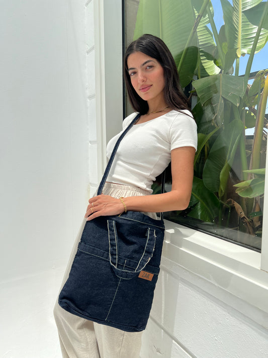 Vela Cross Tote - Dark Denim