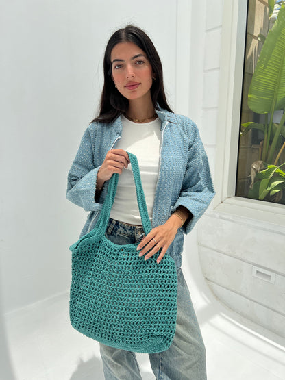 Kaia Crochet Bag – Teal