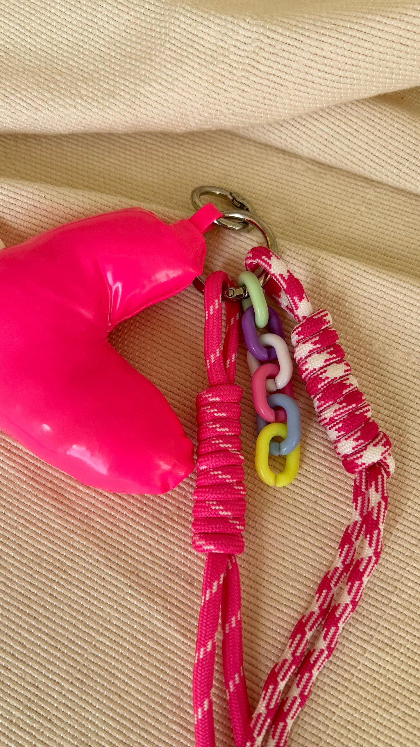 Pink Puffy Heart Charm