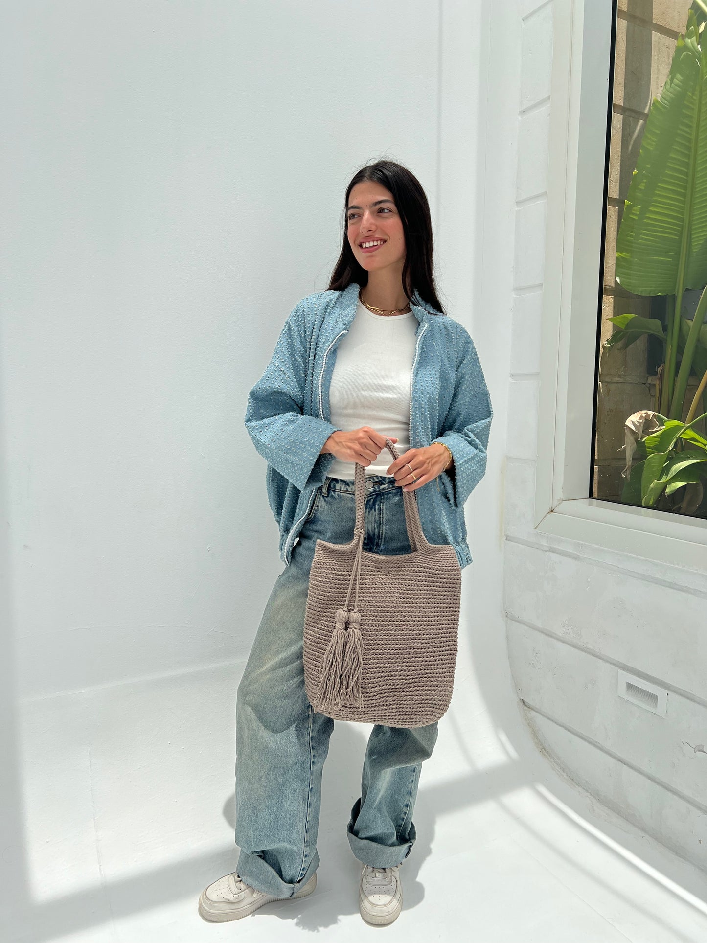 Riva Crochet Bag – Sand