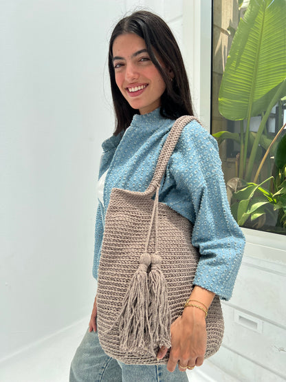 Riva Crochet Bag – Sand
