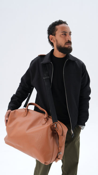 Leather Duffle Bag - Camel