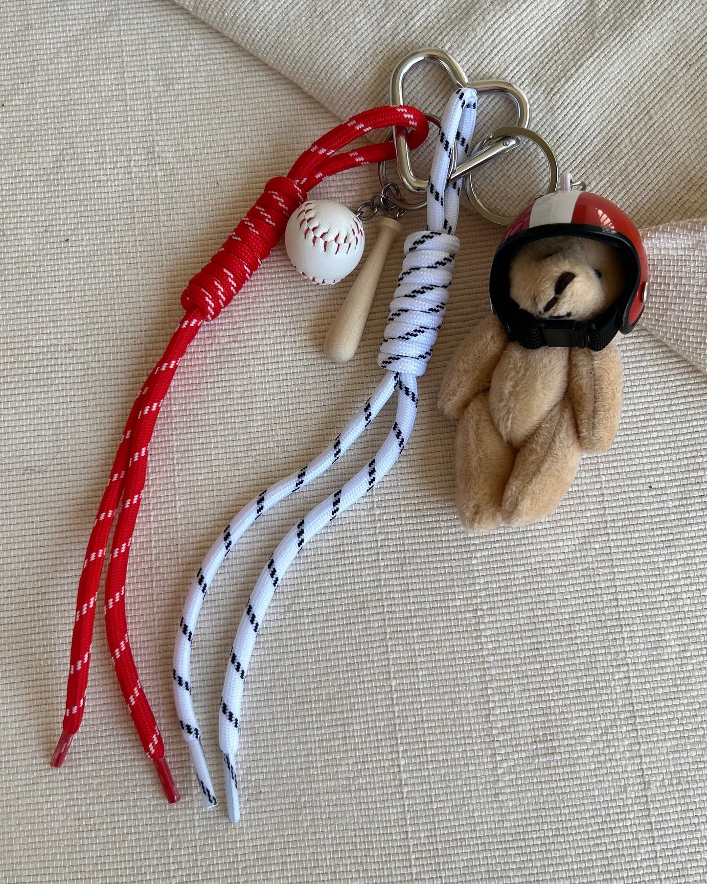 Red Helmet Bear Charm