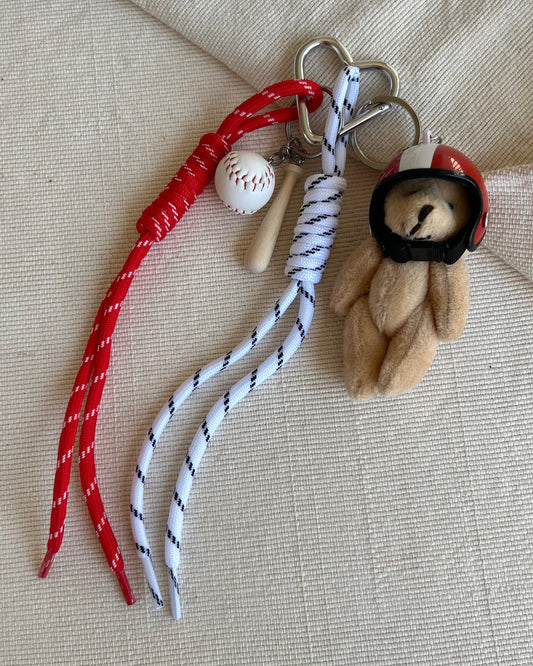 Red Helmet Bear Charm