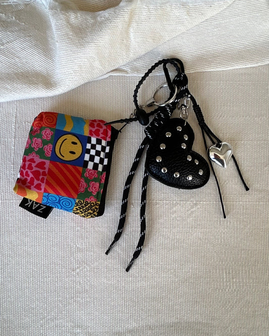 Black Heart Coin Pouch Charm