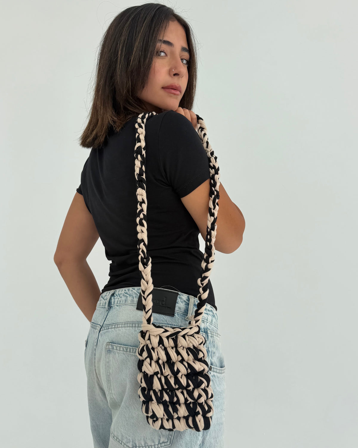 Duo Cross Bag – Black & Beige