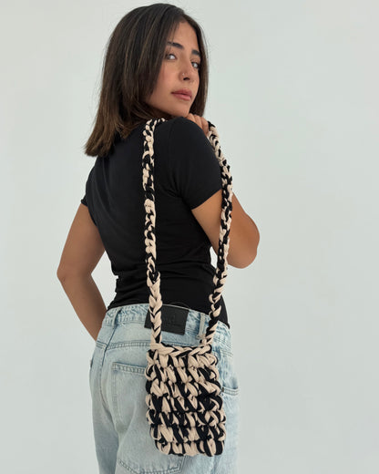 Duo Cross Bag – Black & Beige