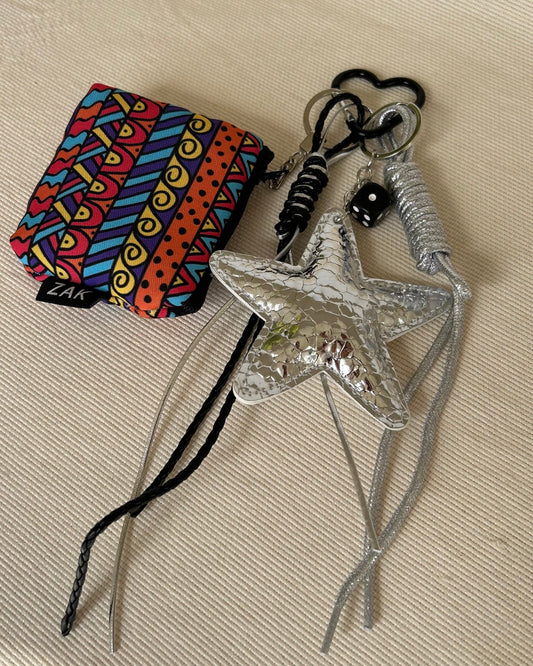 Silver Star Coins Pouch Charm