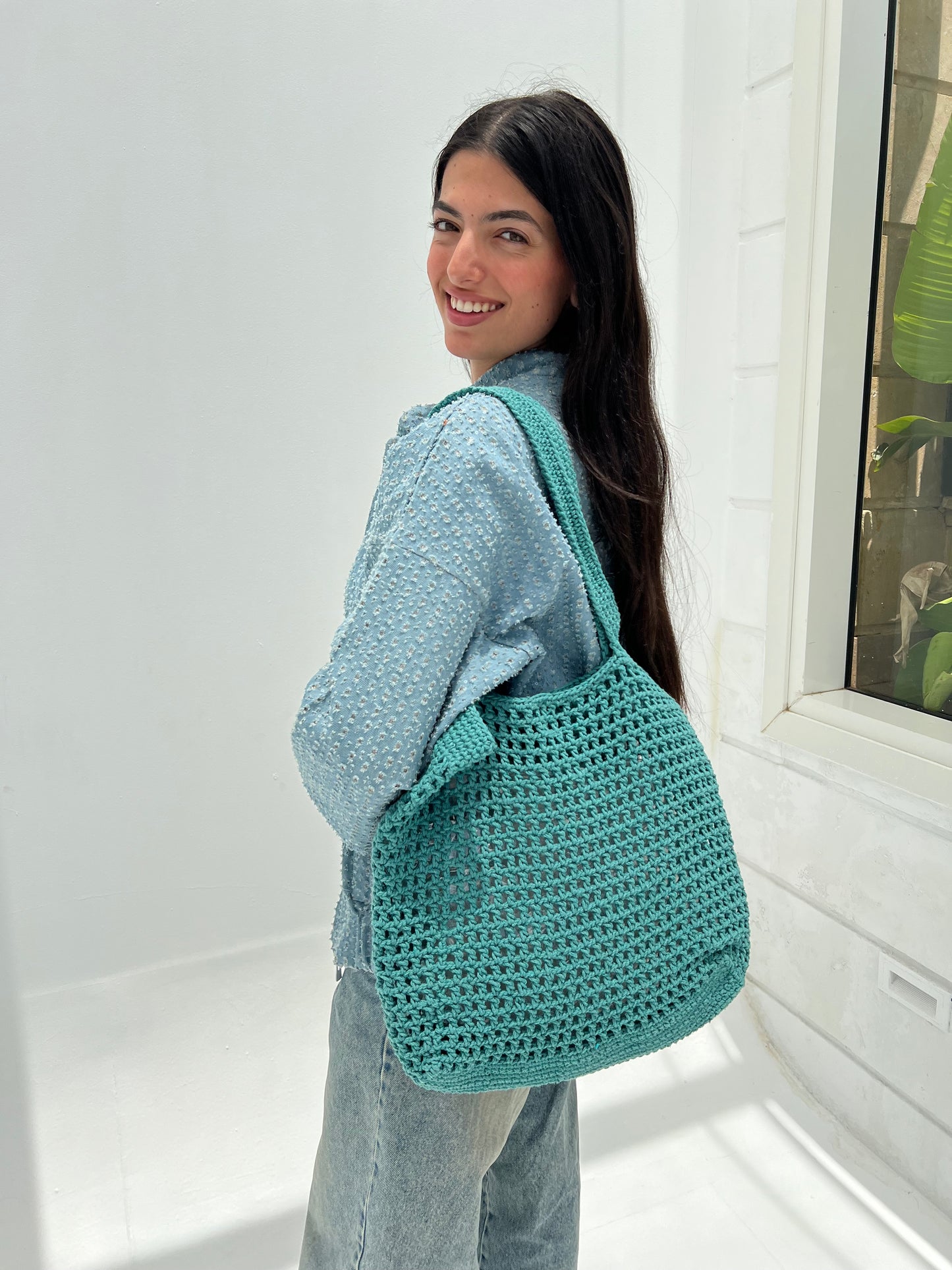 Kaia Crochet Bag – Teal