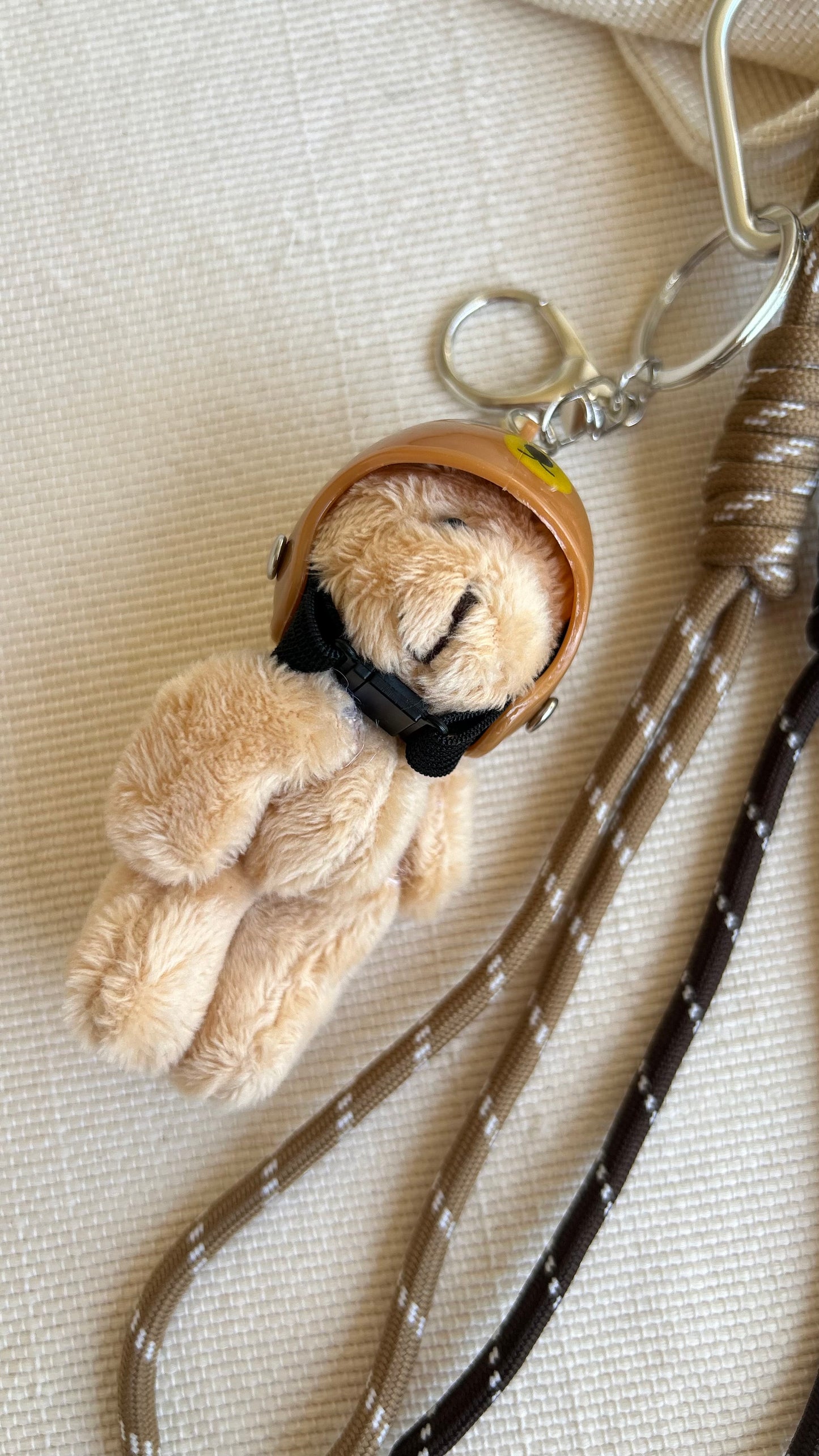 Caramel Helmet Bear Charm
