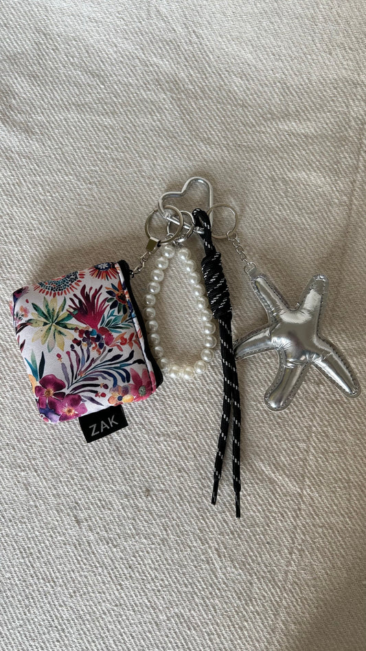 Silver Star Coins Pouch Charm