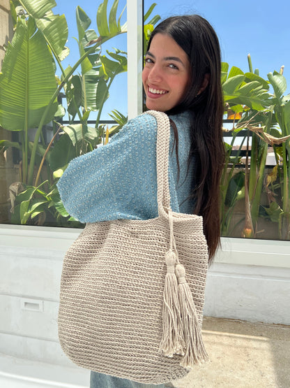 Riva Crochet Bag – Beige