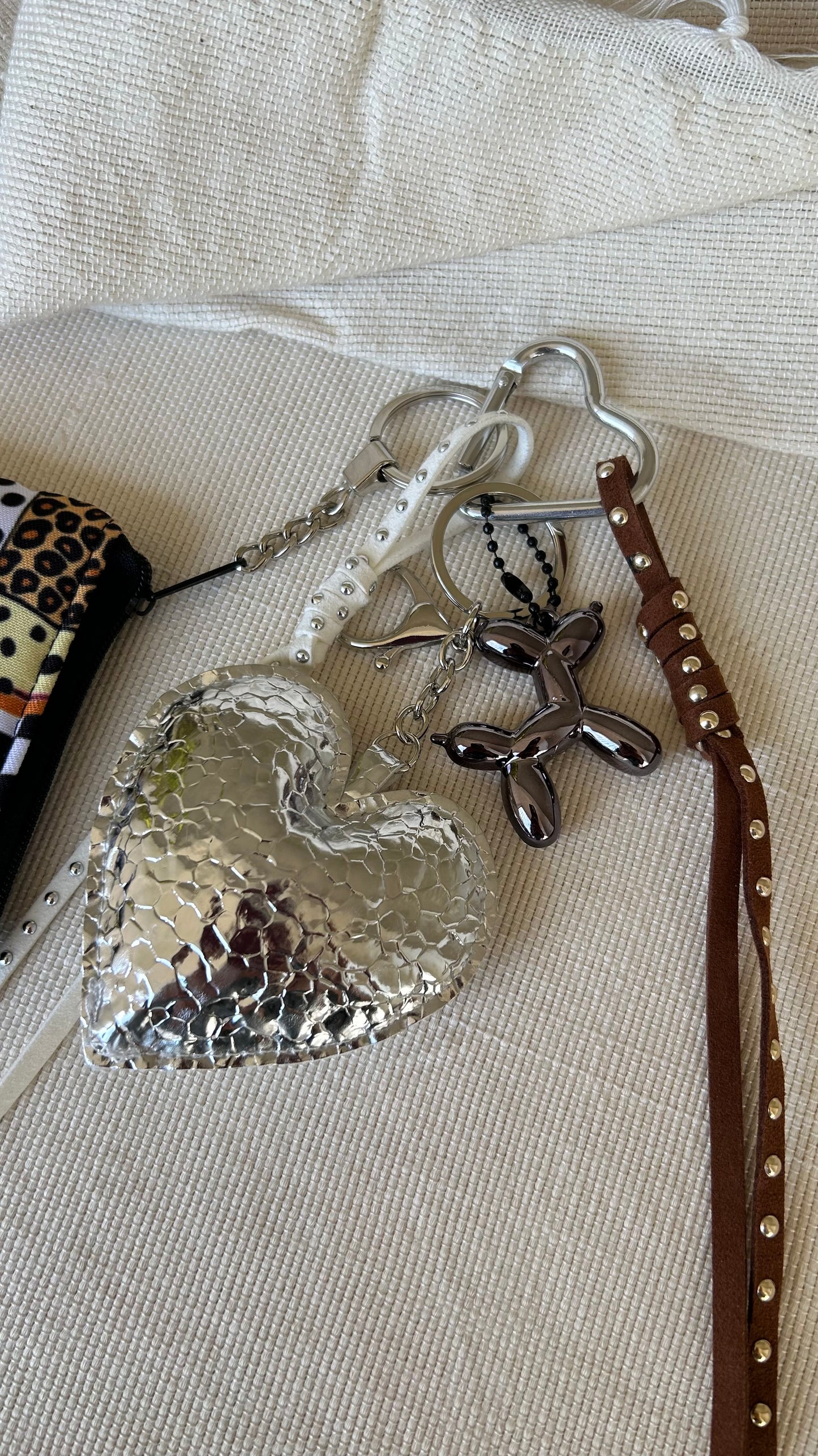 Silver Heart Coin Pouch Charm