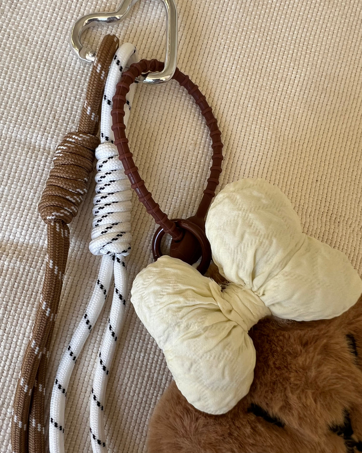 Beige Bow Star Charm