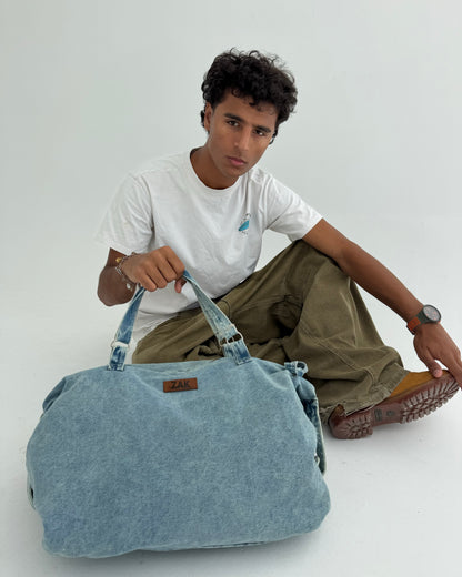 Denim Duffel Bag — Light Denim