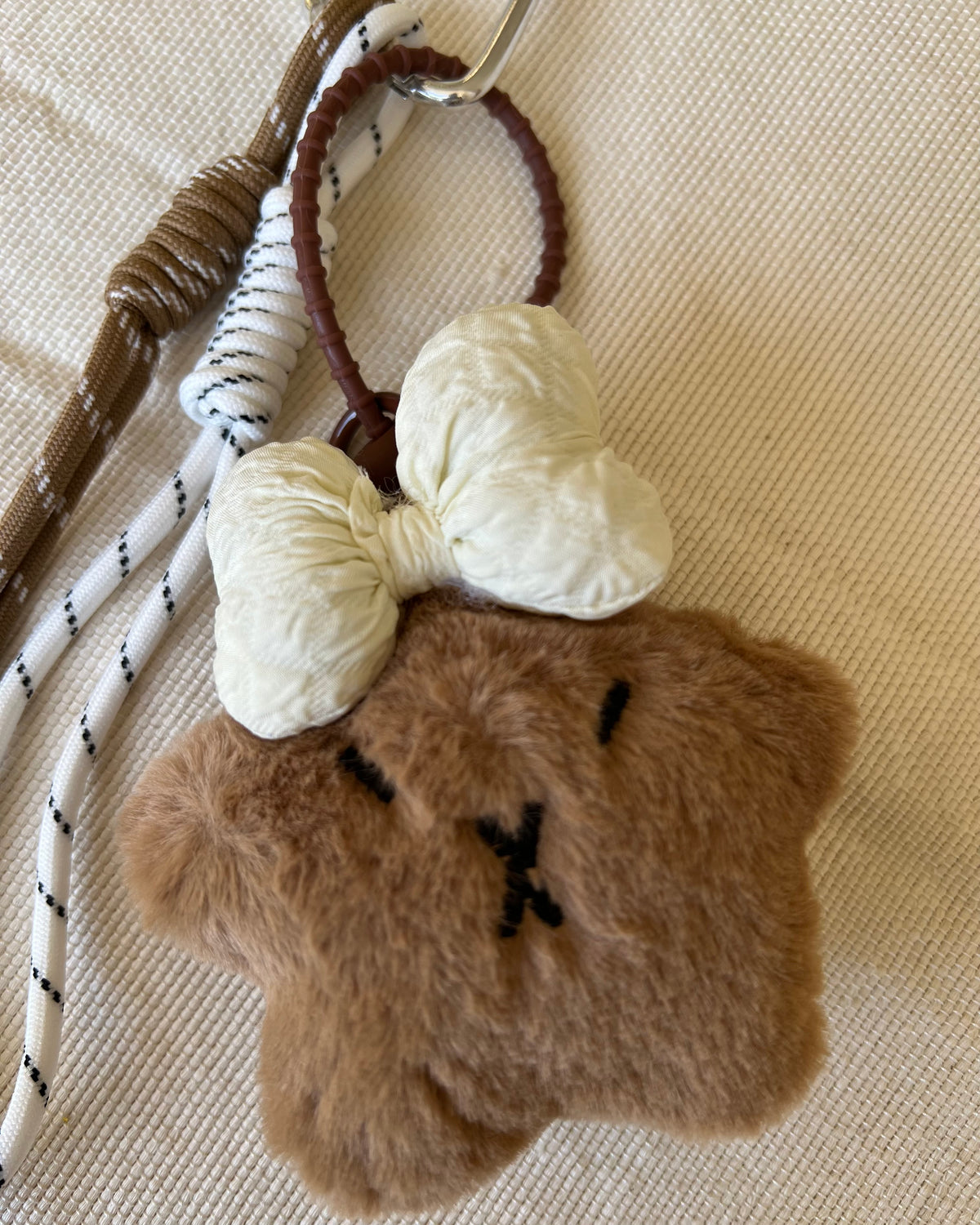 Beige Bow Star Charm