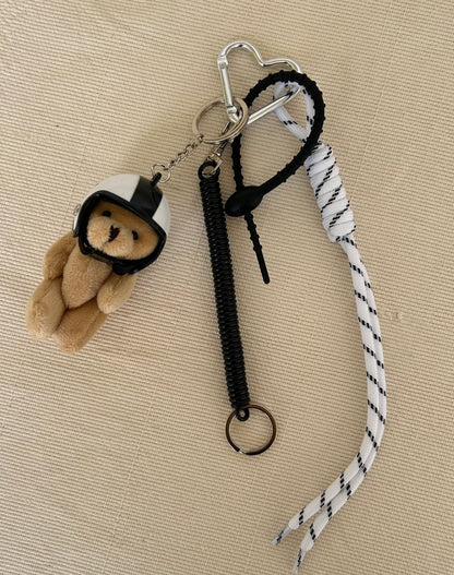 White Helmet Bear Charm