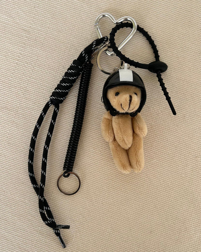 Black Helmet Bear Charm