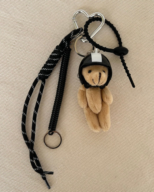 Black Helmet Bear Charm