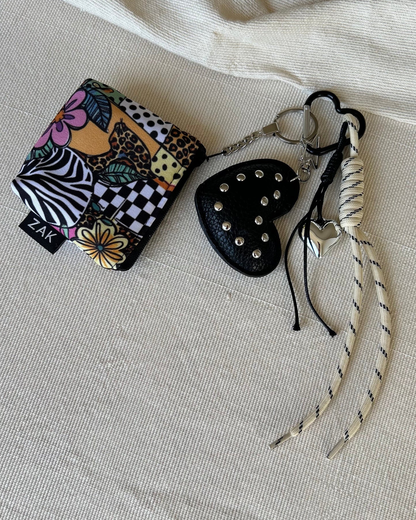 Black Heart Coin Pouch Charm