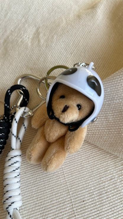 White Helmet Bear Charm
