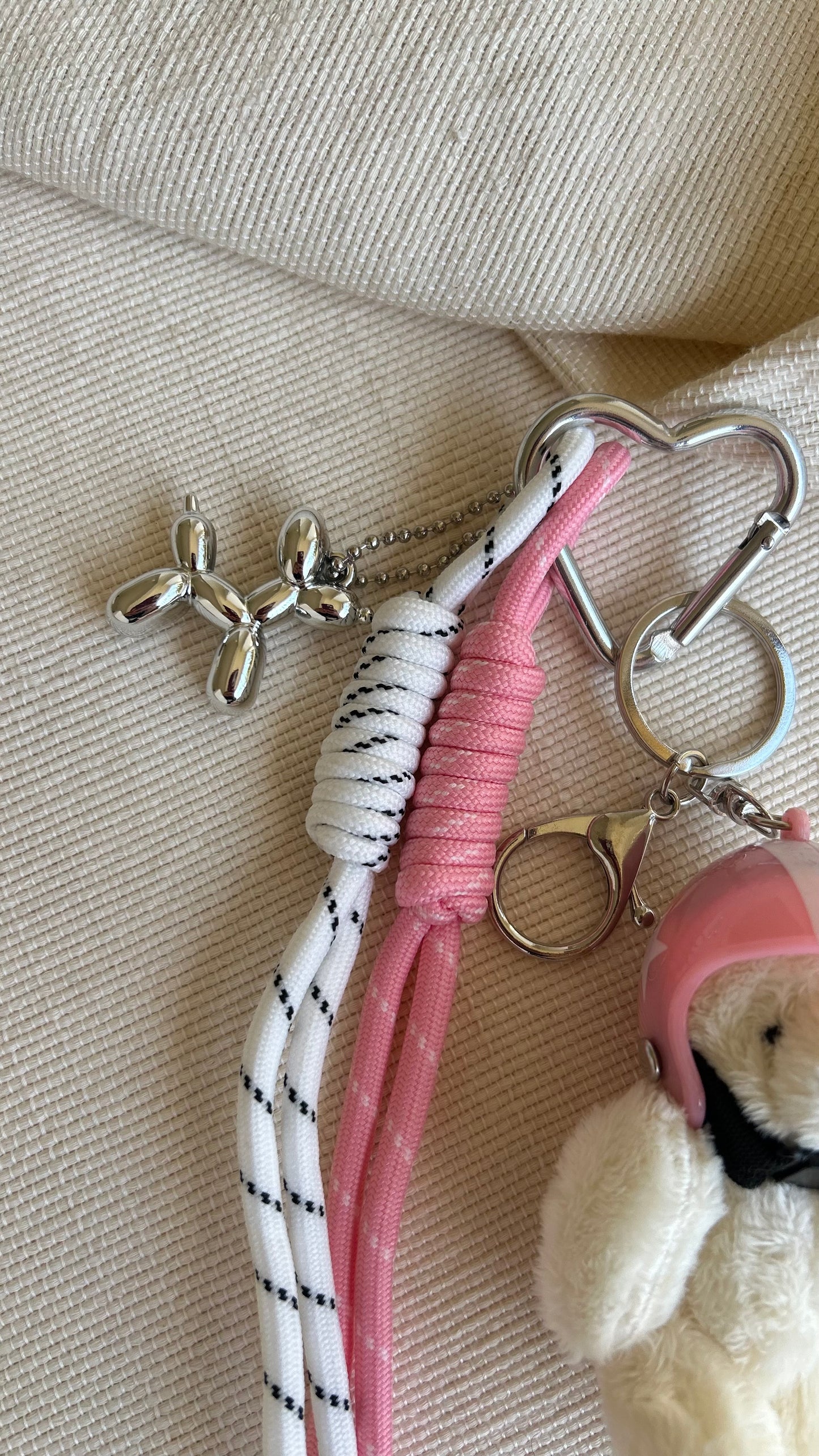 Pink Helmet Bear Charm