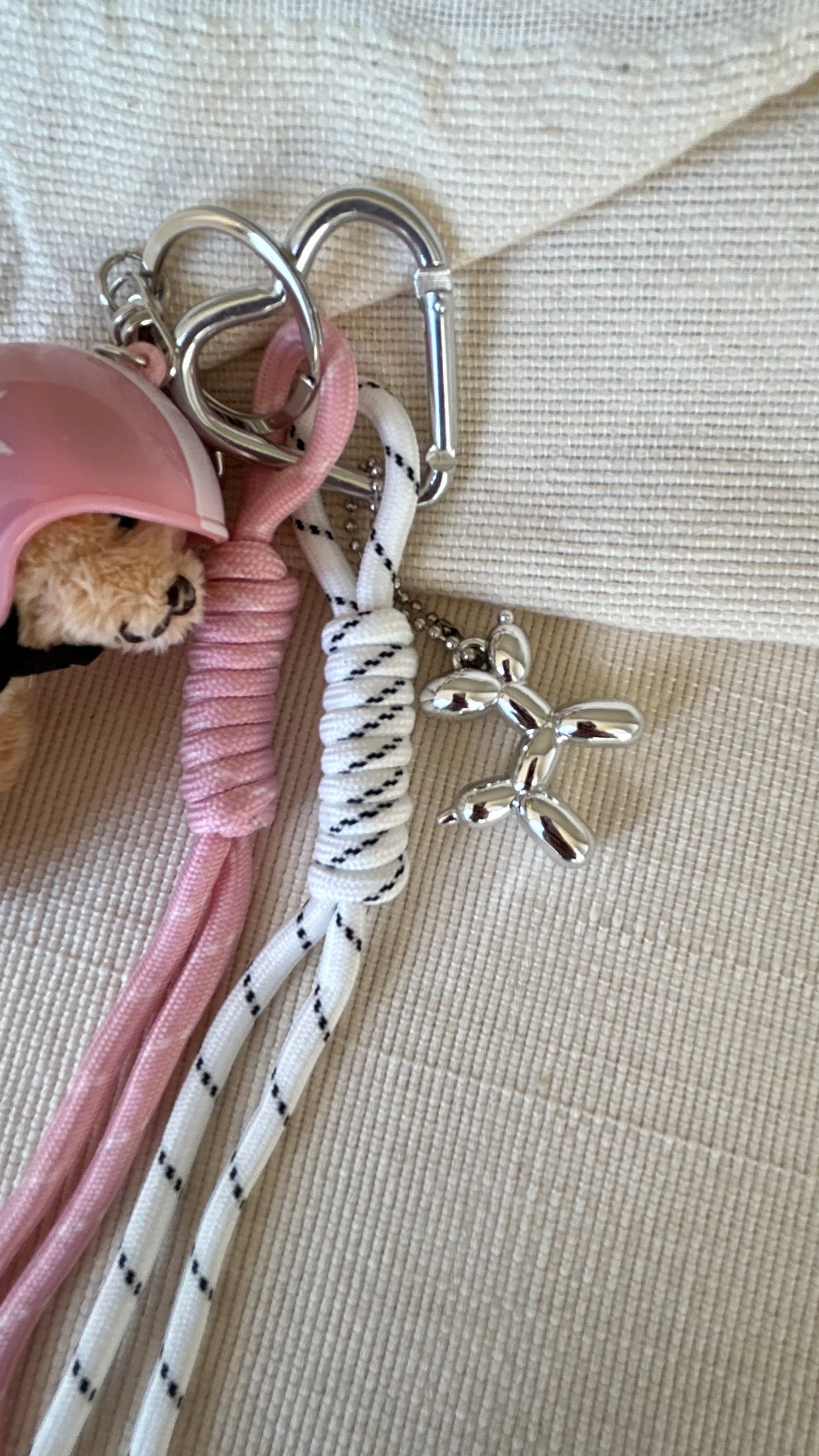 Pink Helmet Bear Charm
