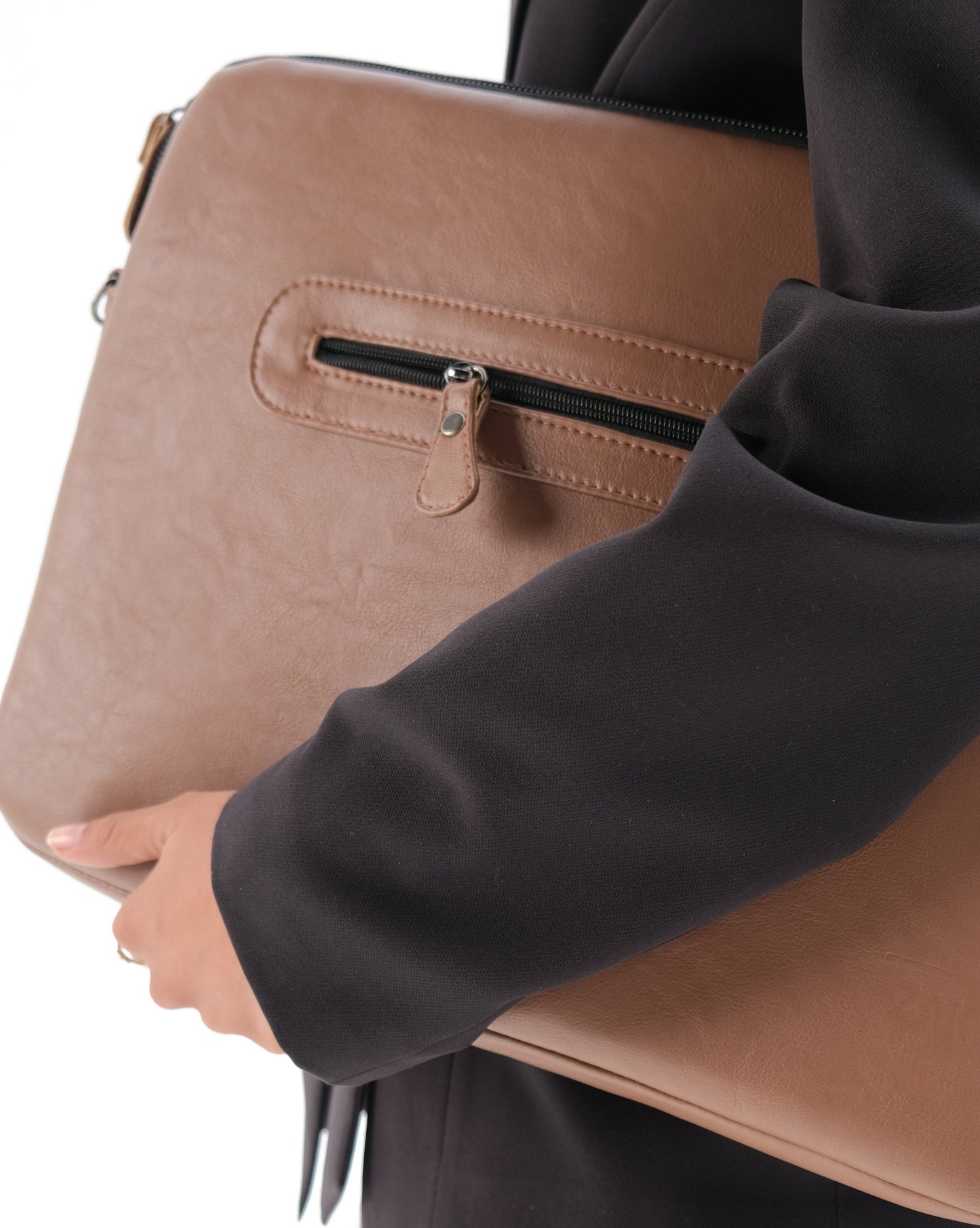 Leather Laptop Bag - Latte