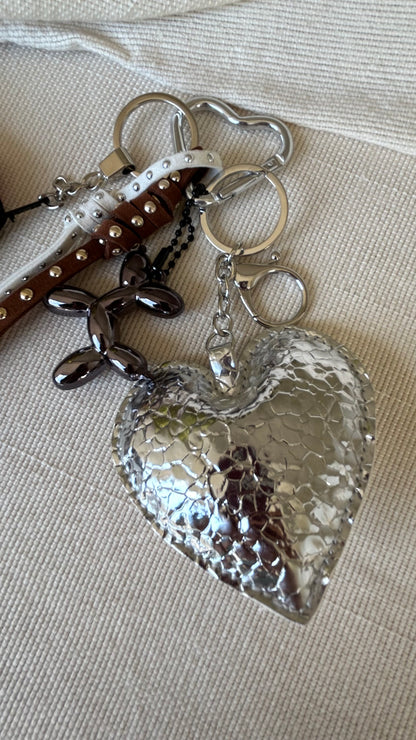 Silver Heart Coin Pouch Charm