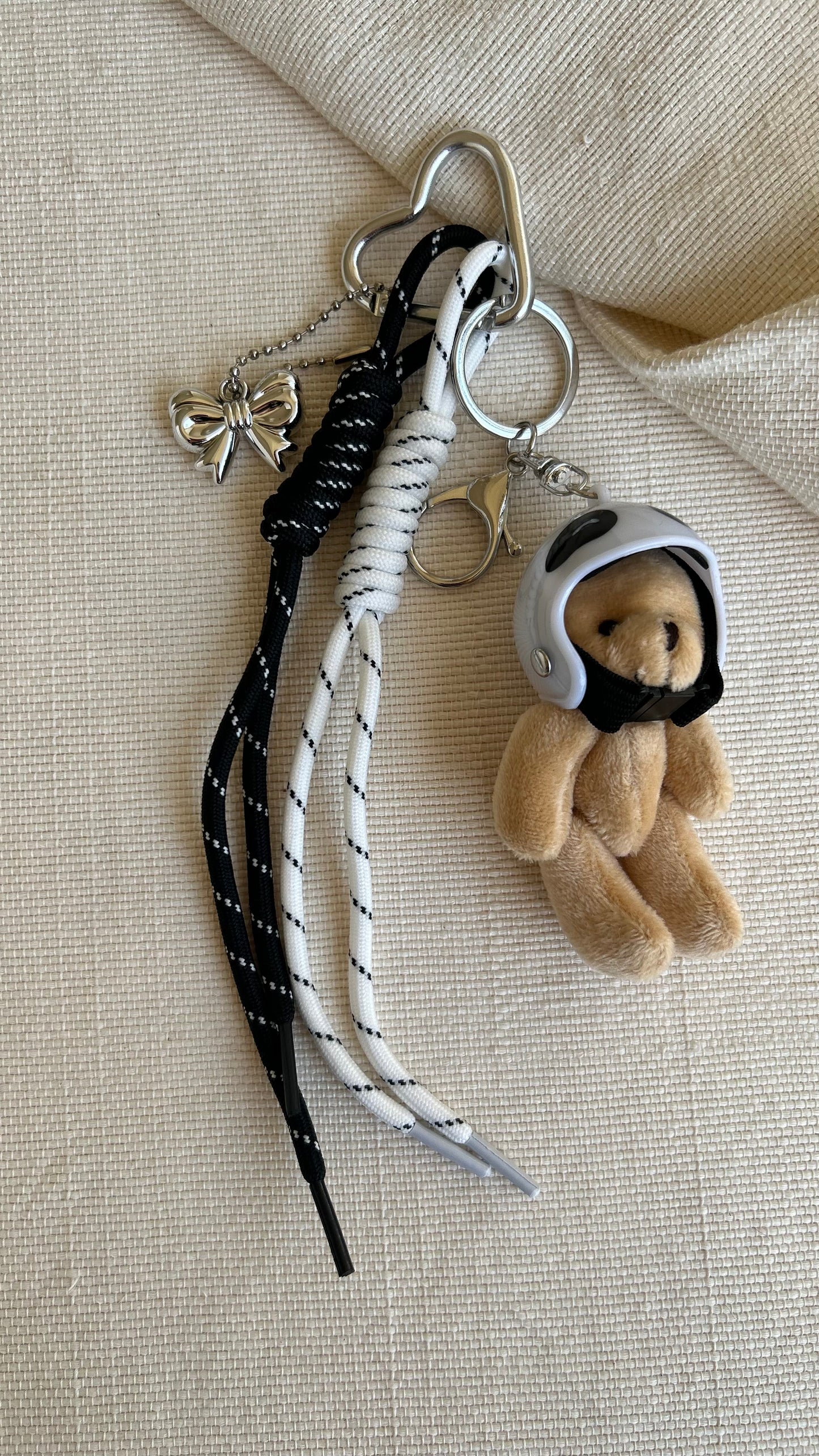 White Helmet Bear Charm