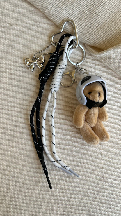 White Helmet Bear Charm