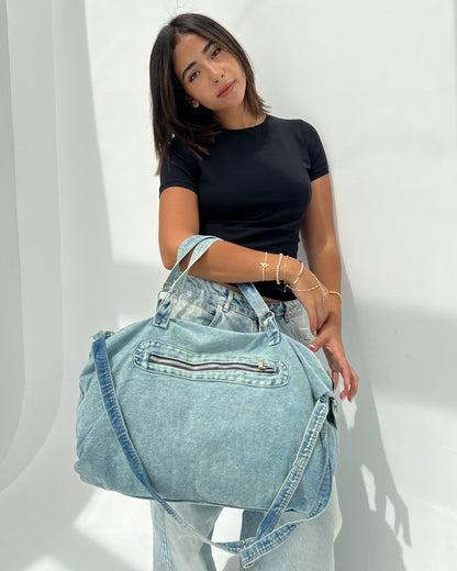 Denim Duffel Bag — Light Denim