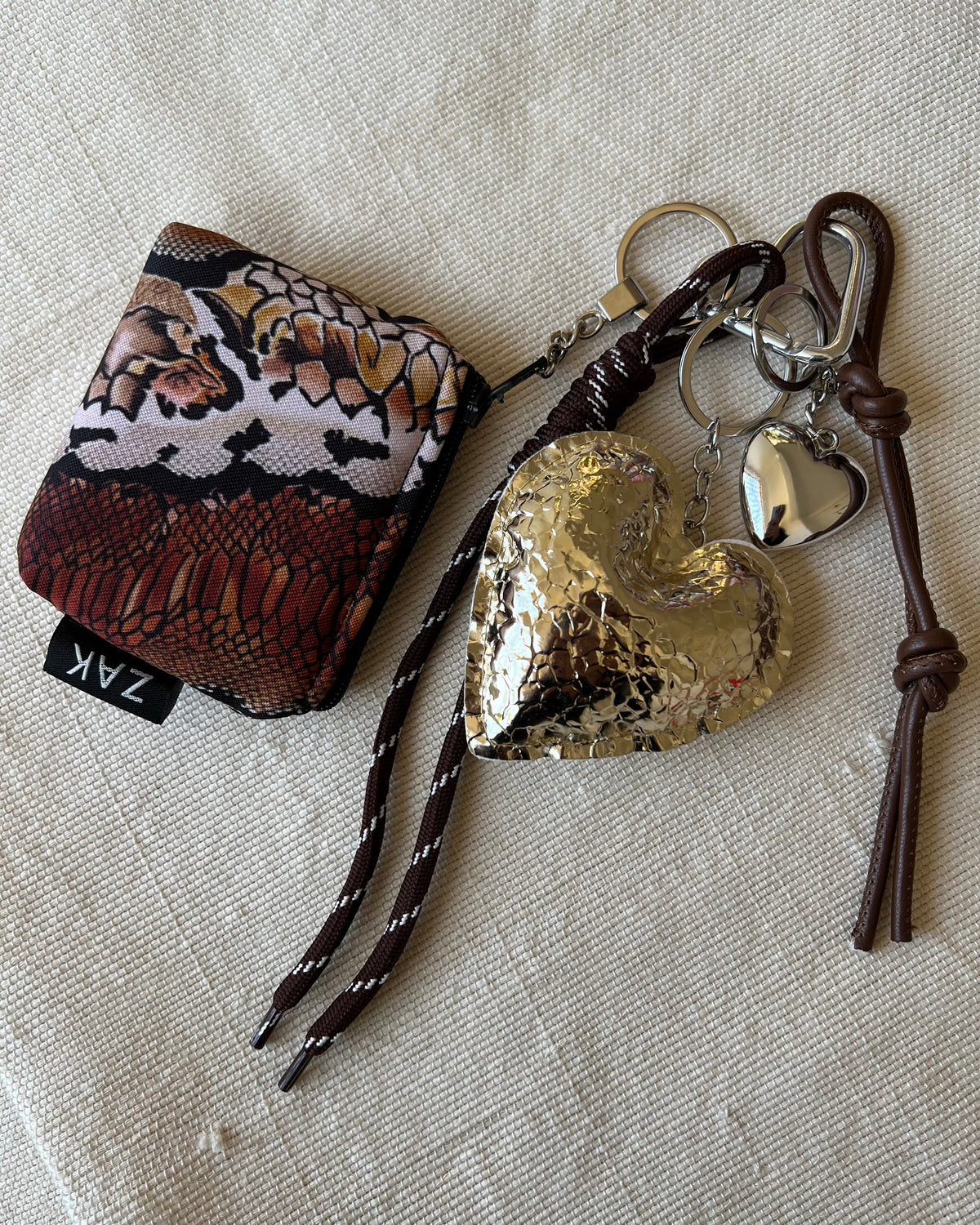 Gold Heart Coin Pouch Charm